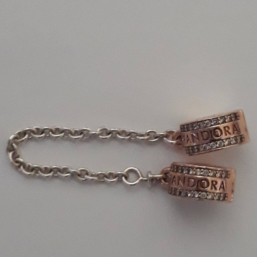 New Pandora Rose Gold/Sterling Silver Safety Chain - Picture 2 of 4